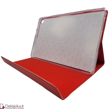 Folio dirbtinos odos atverčiamas dėklas - raudonas (Lenovo tab m10 10.1 (3rd gen) (TB328FU-TB328XU)